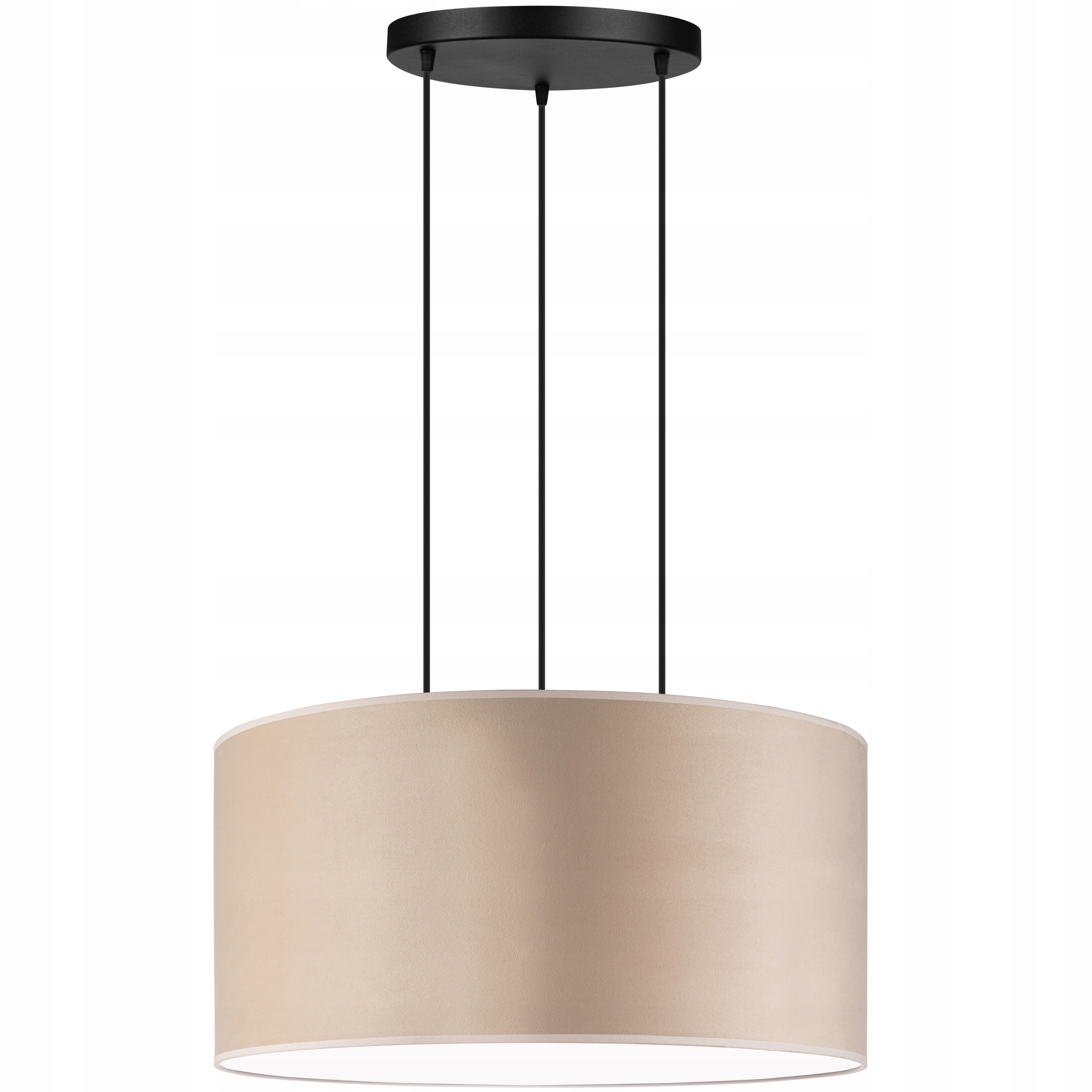 Lampa wisząca Blenda Duży Abażur XL 60cm Welur beżowy