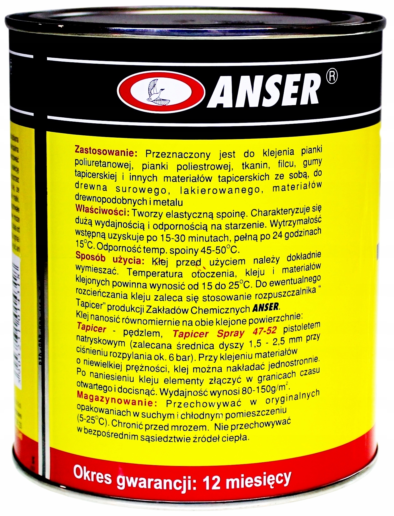 Klej tapicerski Tapicer tkaniny, drewno, filc 0,8l