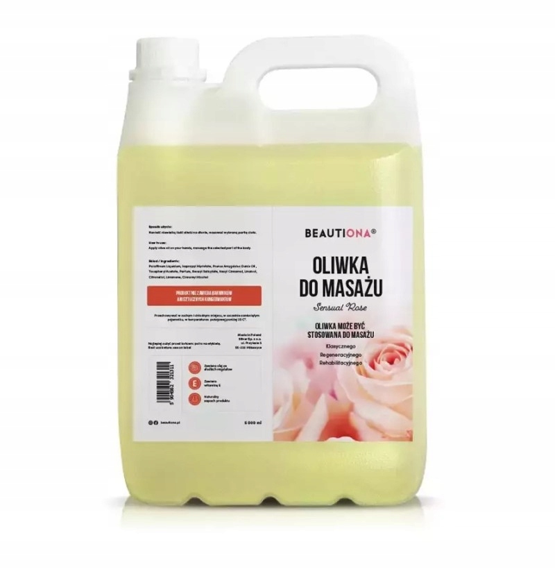 Beautiona Masážní olej Sensual Rose 5 l