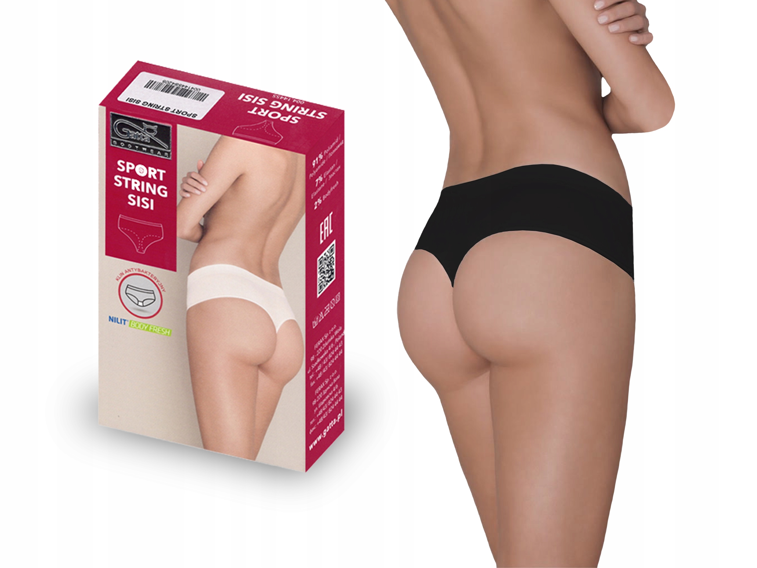 

Stringi Sisi Sport String Gatta, czarne, L