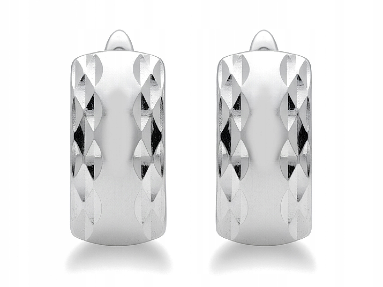 Stříbrné náušnice pro ženu 925 obdélníkové Plechy zdobené módními a stylovými styly