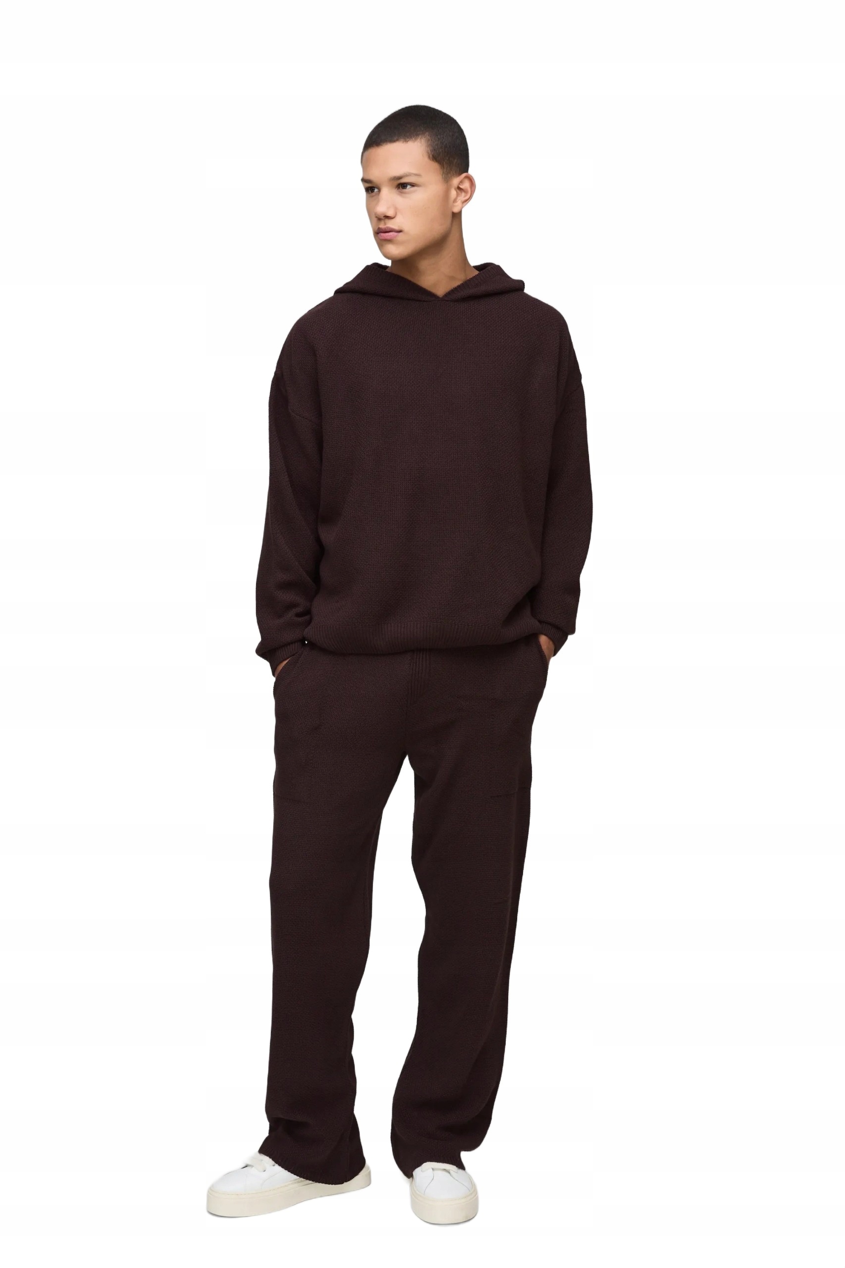 Boohooman Pánská Tepláková Souprava S Kapucí Dlouhá Nohavice Hnědá S Z3A