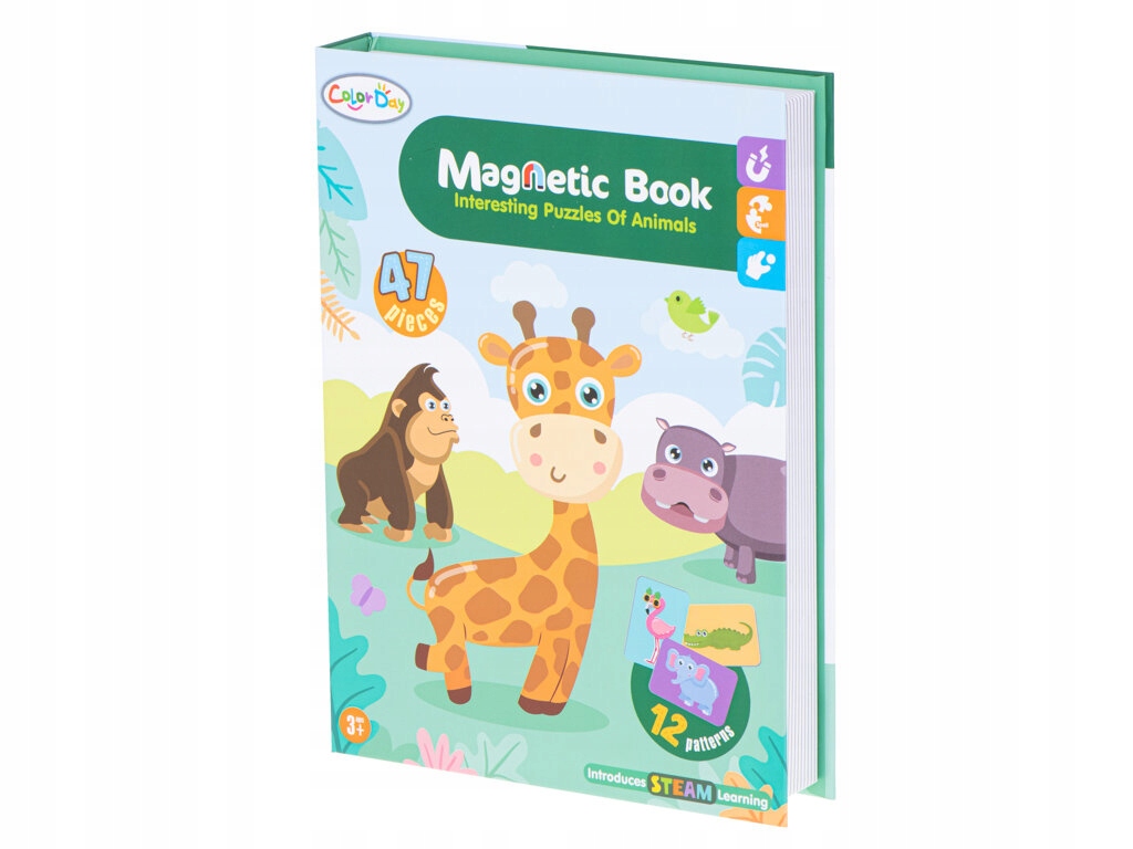 Układanka Magnetyczna Puzzle Montessori 47 el. Książka Edukacyjna Safari Kod producenta KX5428_1