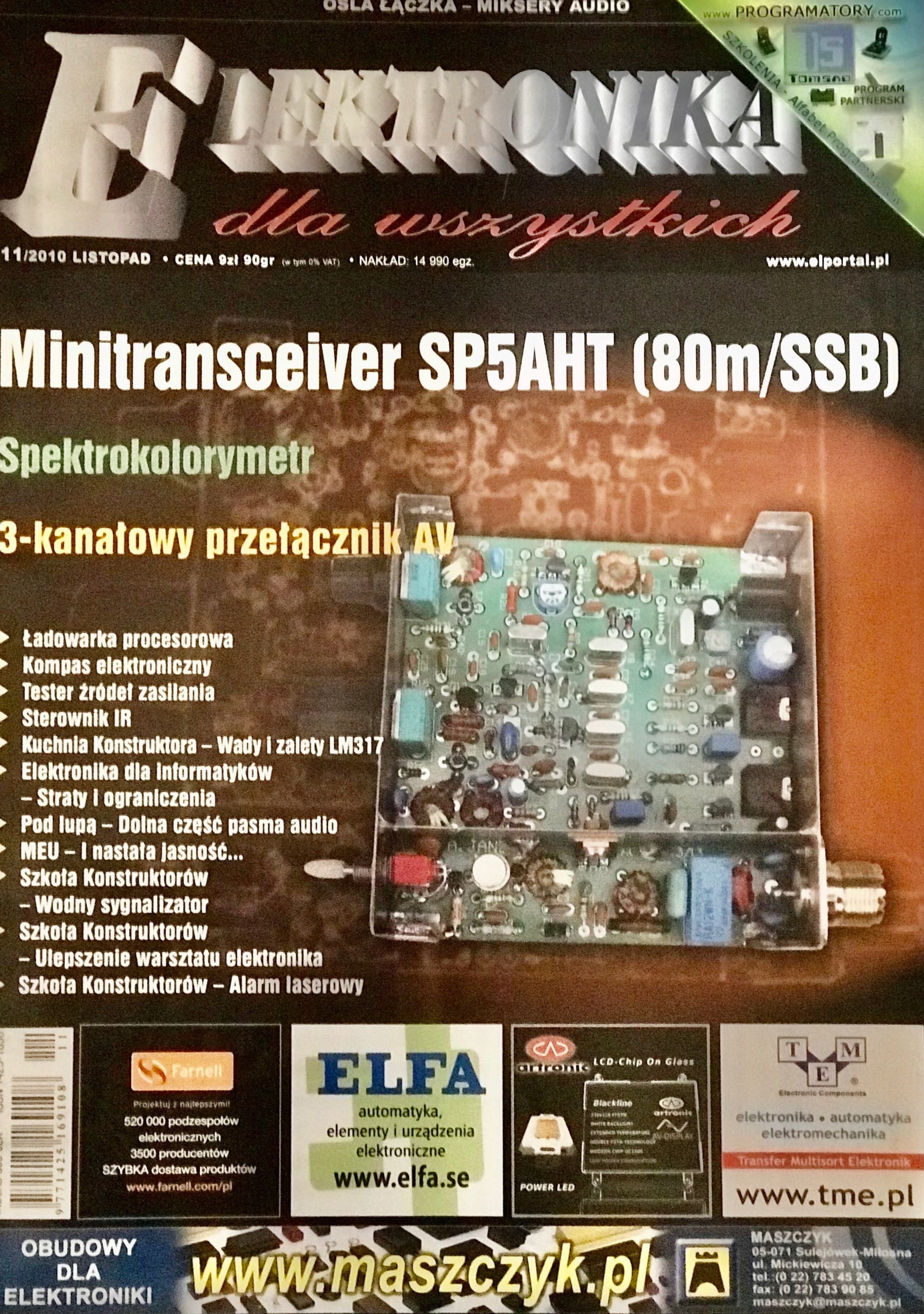 11/2010 ELEKTRONIKA MINITRANSCEIVER SP5AHT 80M SSB