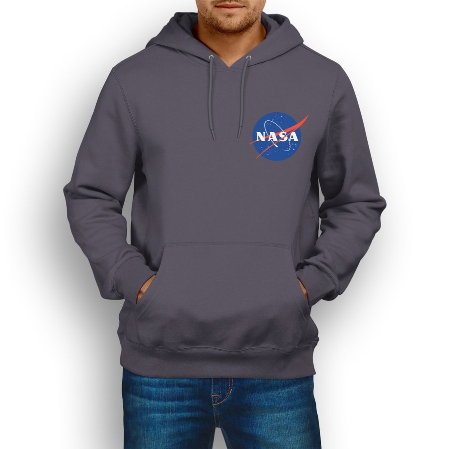 

Nasa bluza dresowa z kapturem kolor stalowy 2XL