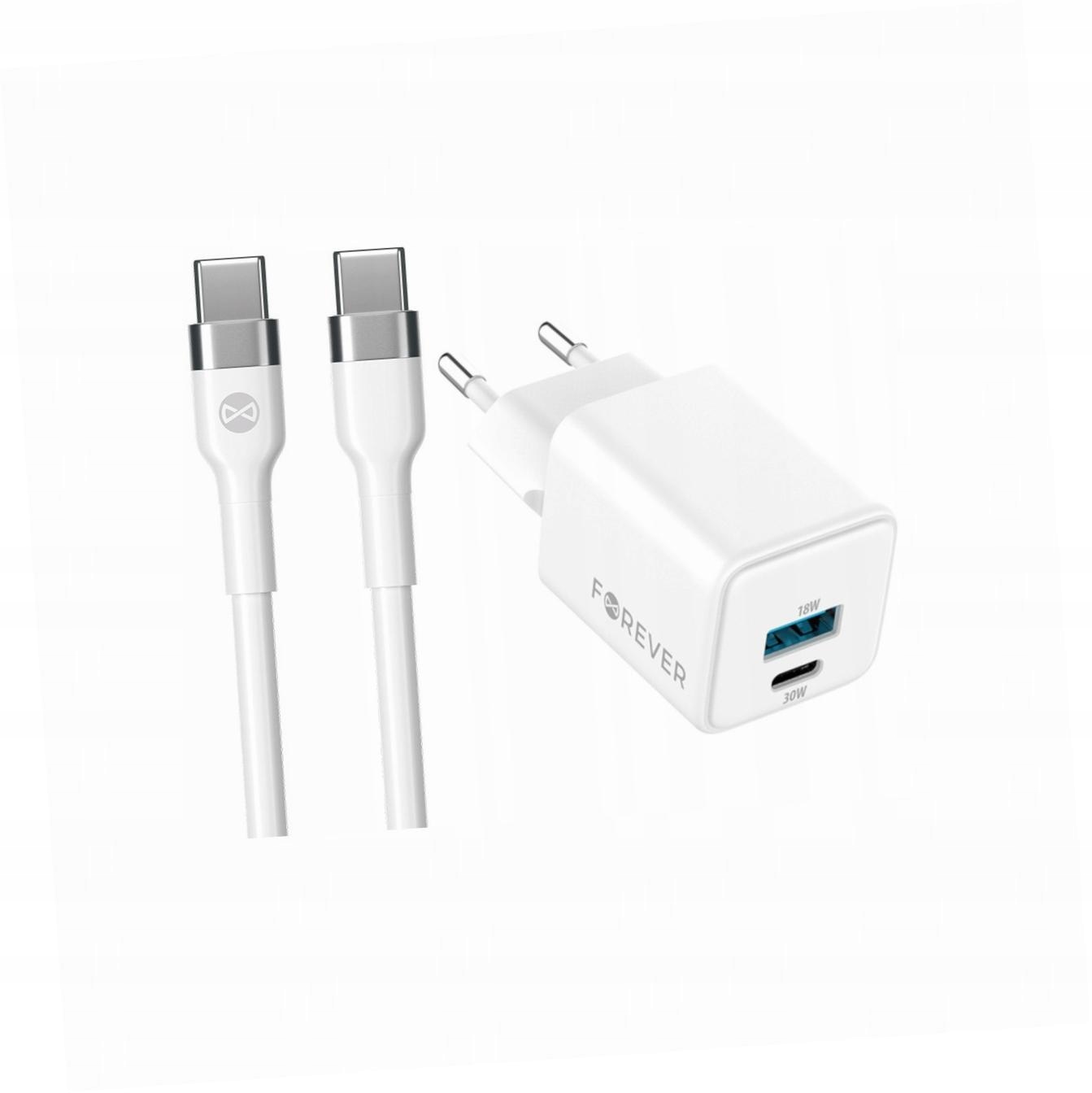 Szybka ładowarka GaN 30W Usb i Usb-c z kablem do Samsung Galaxy S22 Ultra