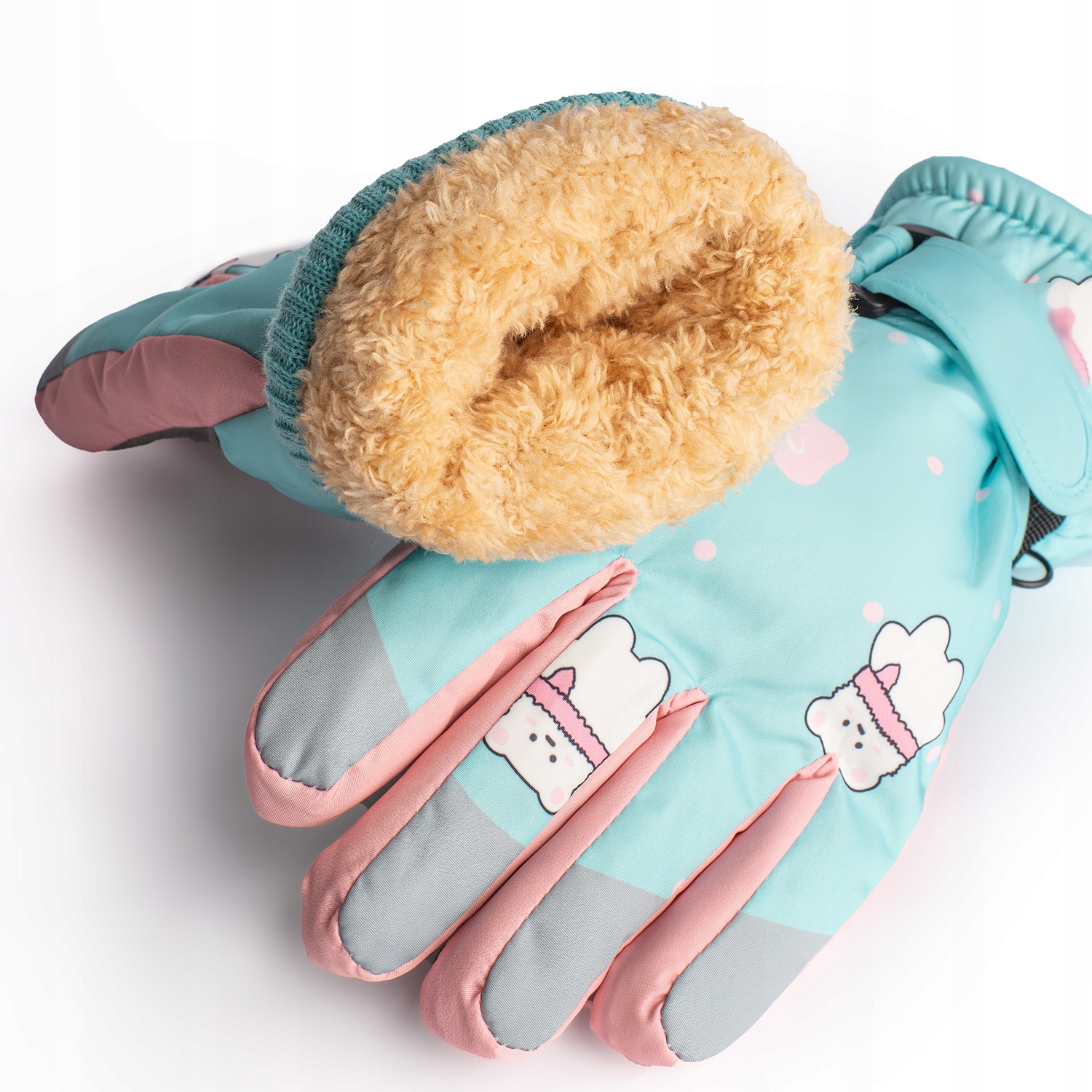 RĘKAWICZKI DZIECIĘCE ORTALIONOWE CIEPŁE ZIMOWE RĘKAWICE NARCIARSKIE GRUBE Rozmiar 152