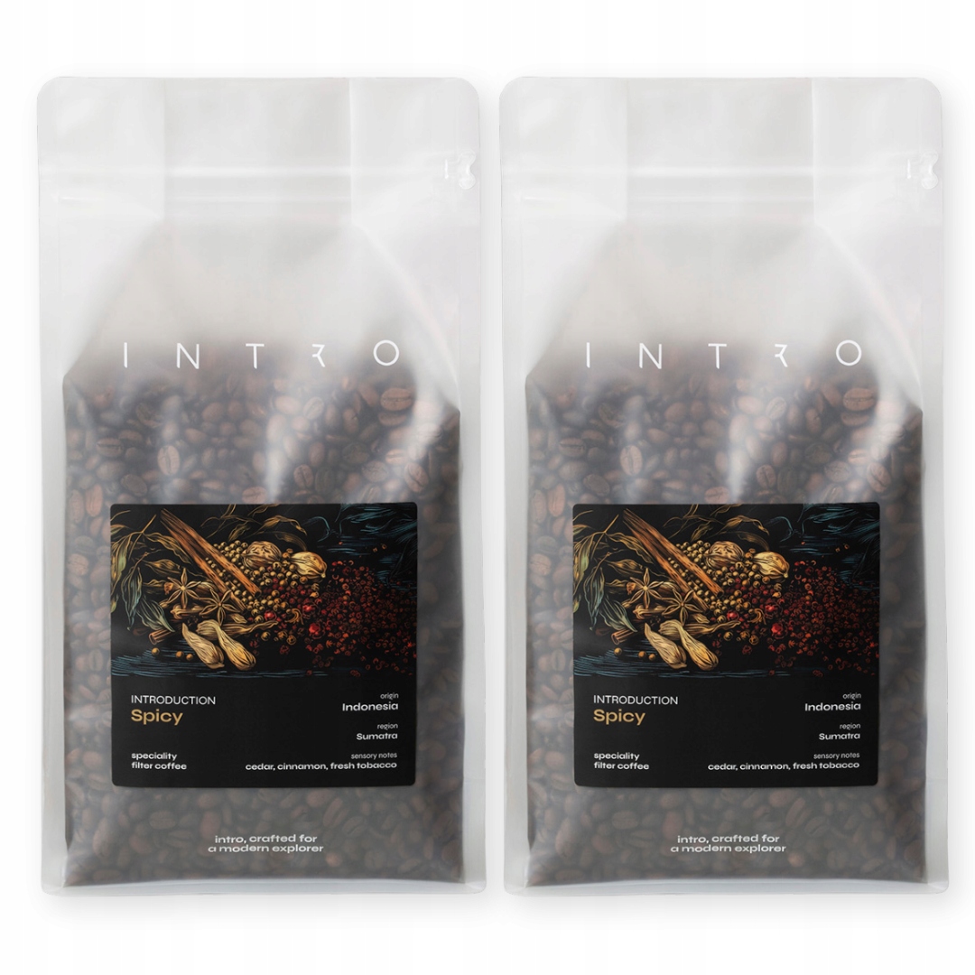 Levně Káva zrnková 2x1 kg Spicy Indonésie, káva káva, single Intro