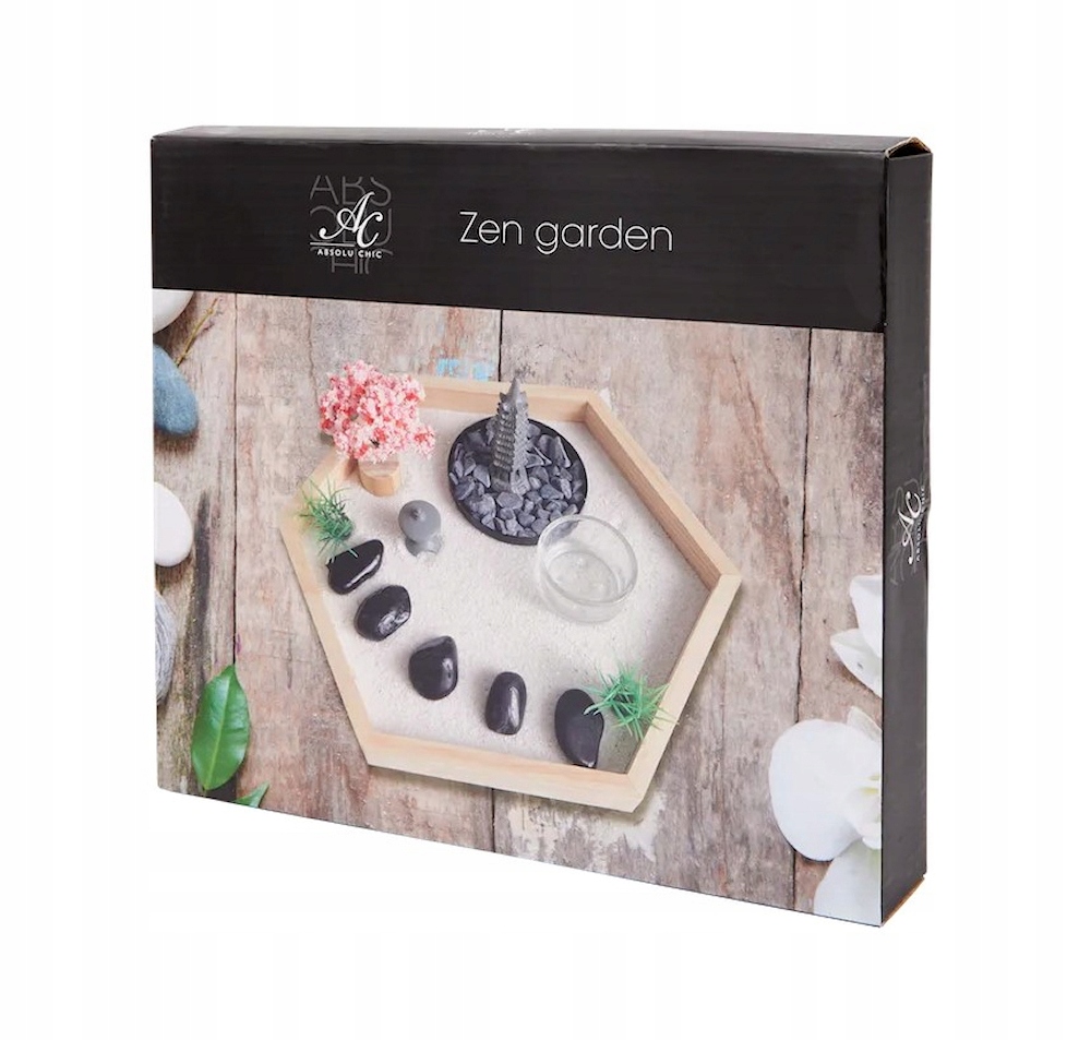 DEKORACYJNY OGRÓD ZEN ZESTAW DO RELAKSACJI 24 X 21 X 2 CM Marka Absolu Chic