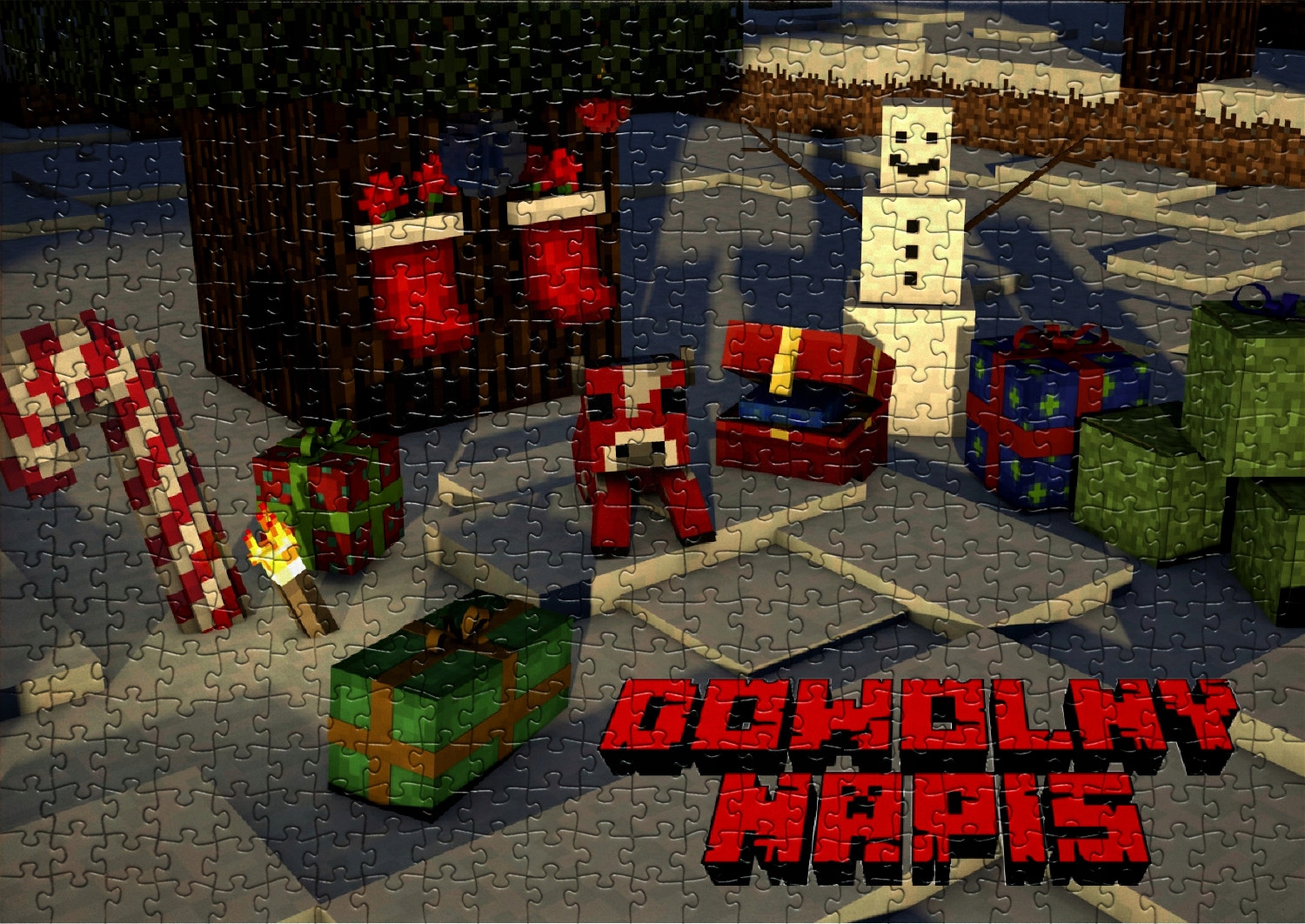 Puzzle MINECRAFT z TWOIM NAPISEM 252 EL