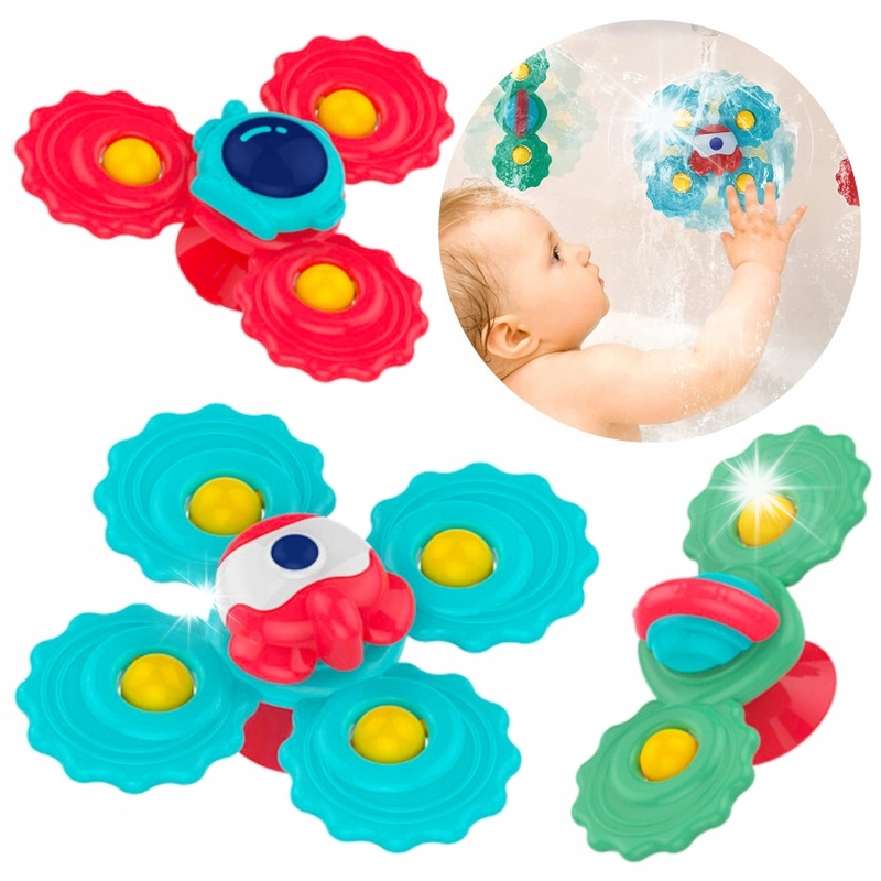 Spinning カスタマイズ ZESTAW 3x SPINNER wirująca zabawki z przyssawką na szybę blat