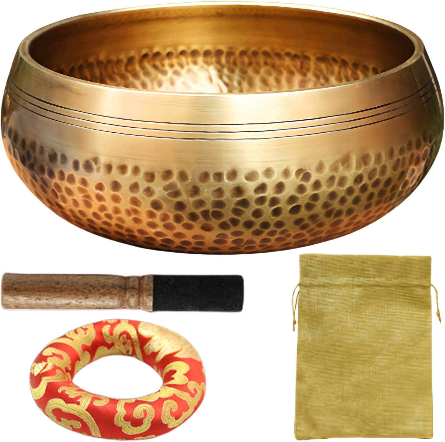 Sada Ručně Kovaných Tibetských Měděných Zvukových Misek Na Jógu