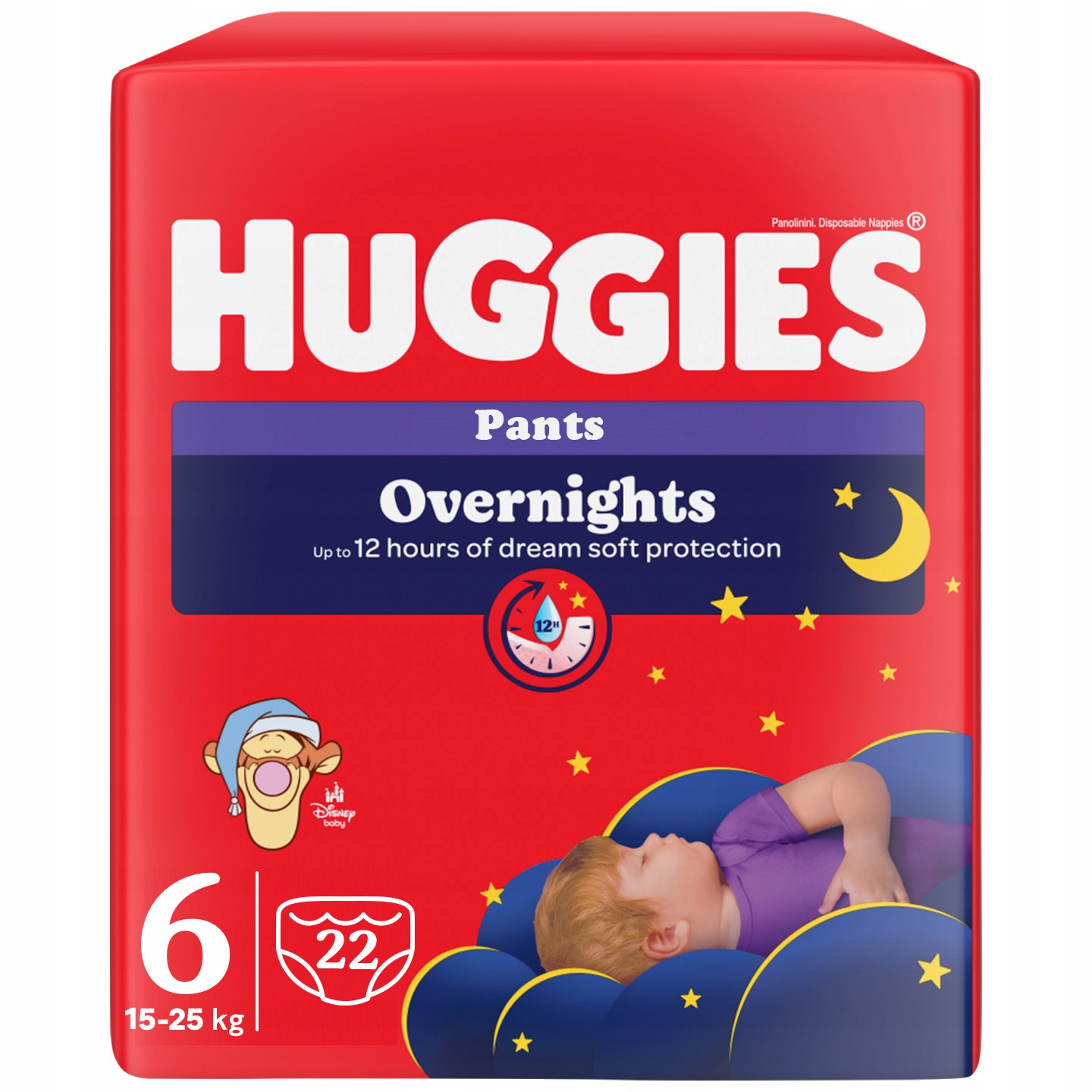 Pieluchomajtki na noc HUGGIES Overnights Pants rozmiar 6 (15-25kg) 22szt