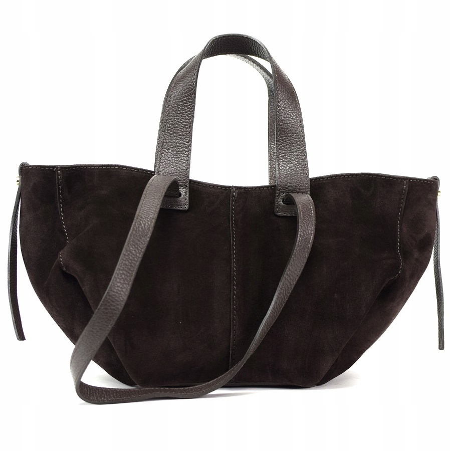 Borse in Pelle kabelka shopper kůže přírodní semiš hnědá