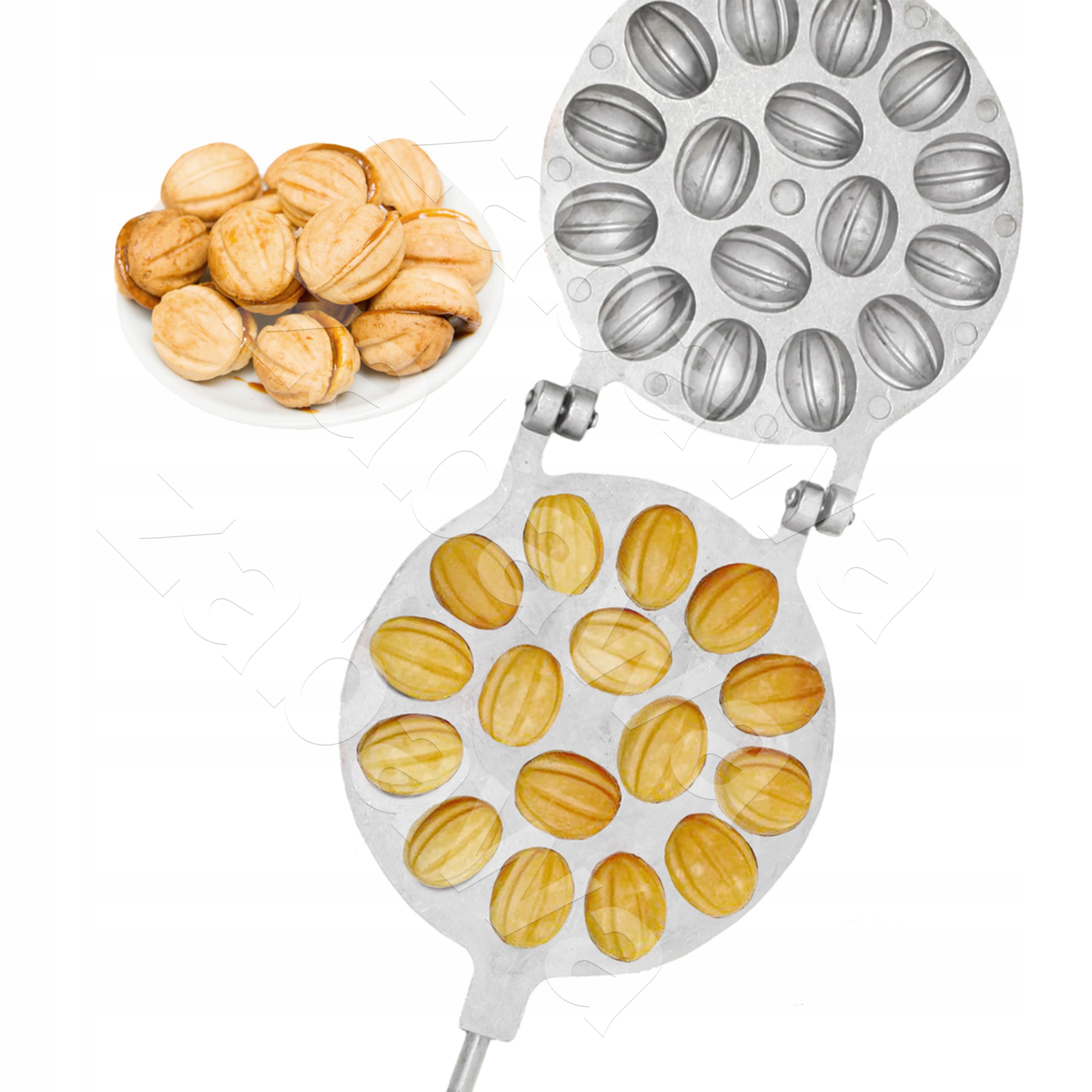 FORMA PATELNIA DO PIECZENIA CIASTEK ORZESZKÓW OPIEKACZ NA ORZESZKI 16szt 70 Rodzaj akcesoriów maszynka do ciastek