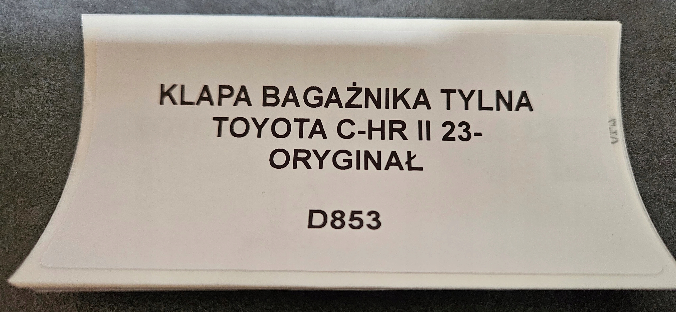 trunk door boot TOYOTA C-HR CHR II 23- original