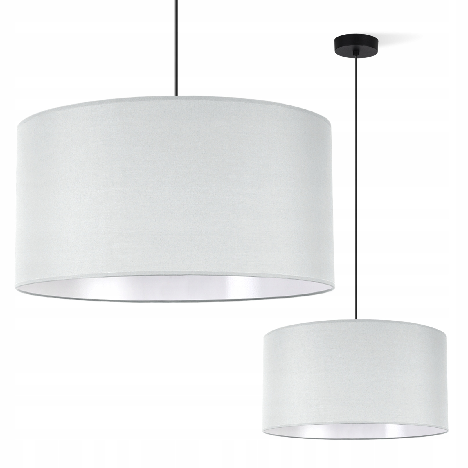 Závěsná Stropní Lustrová Lampa S Šedým Stínidlem Do Obývacího Pokoje Ložnice 44 CM