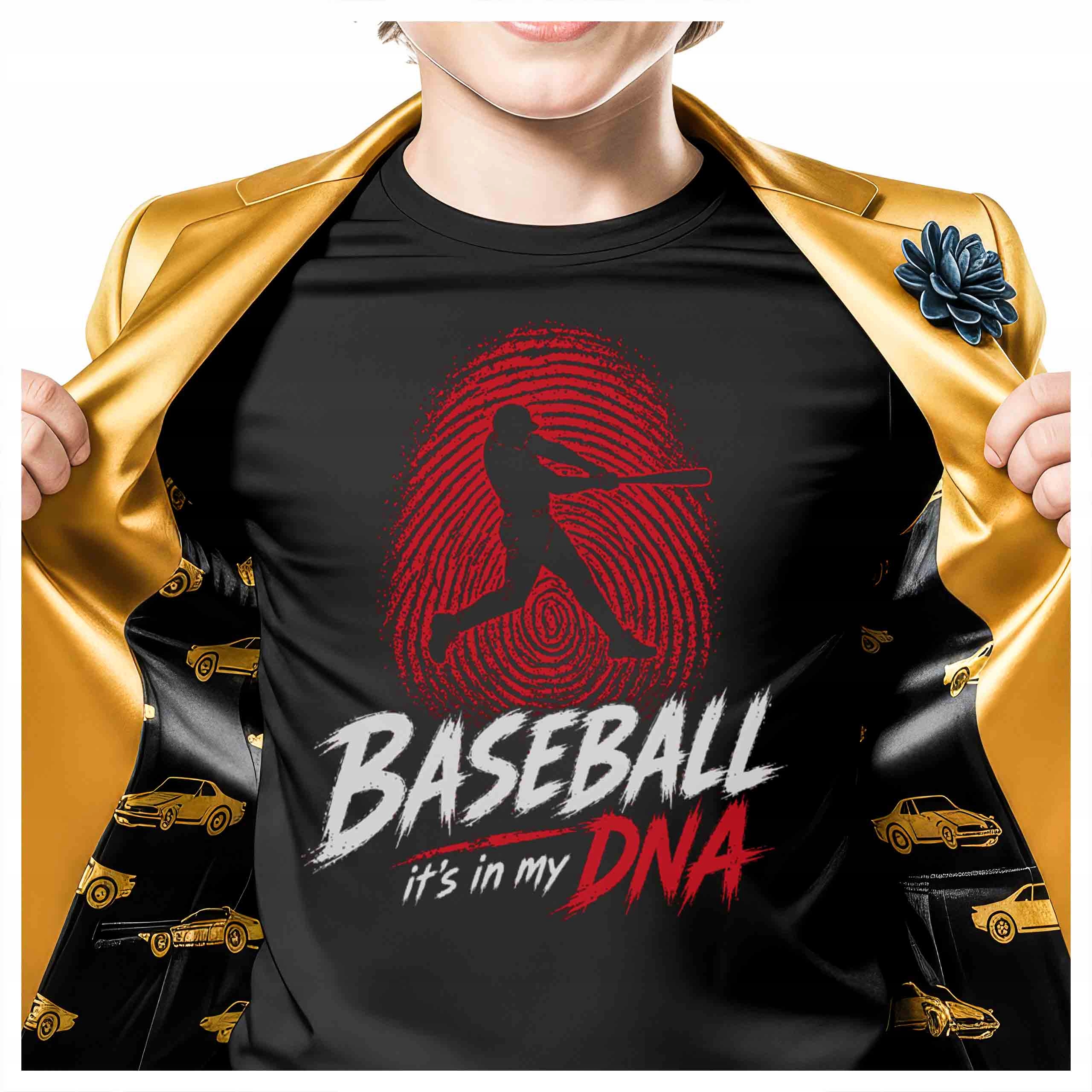 KOSZULKA dziecięca Baseball kij piłka stadion DNA