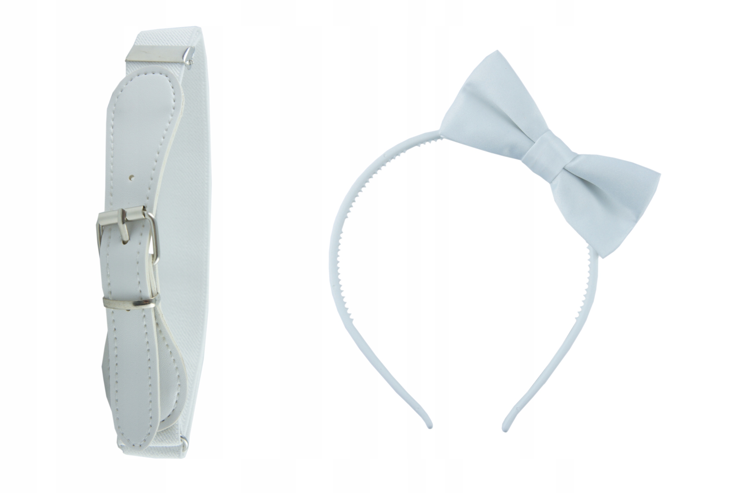 Biały Pasek do spodni dla dziecka regulowany w obwodzie Materiał dominujący skóra ekologiczna