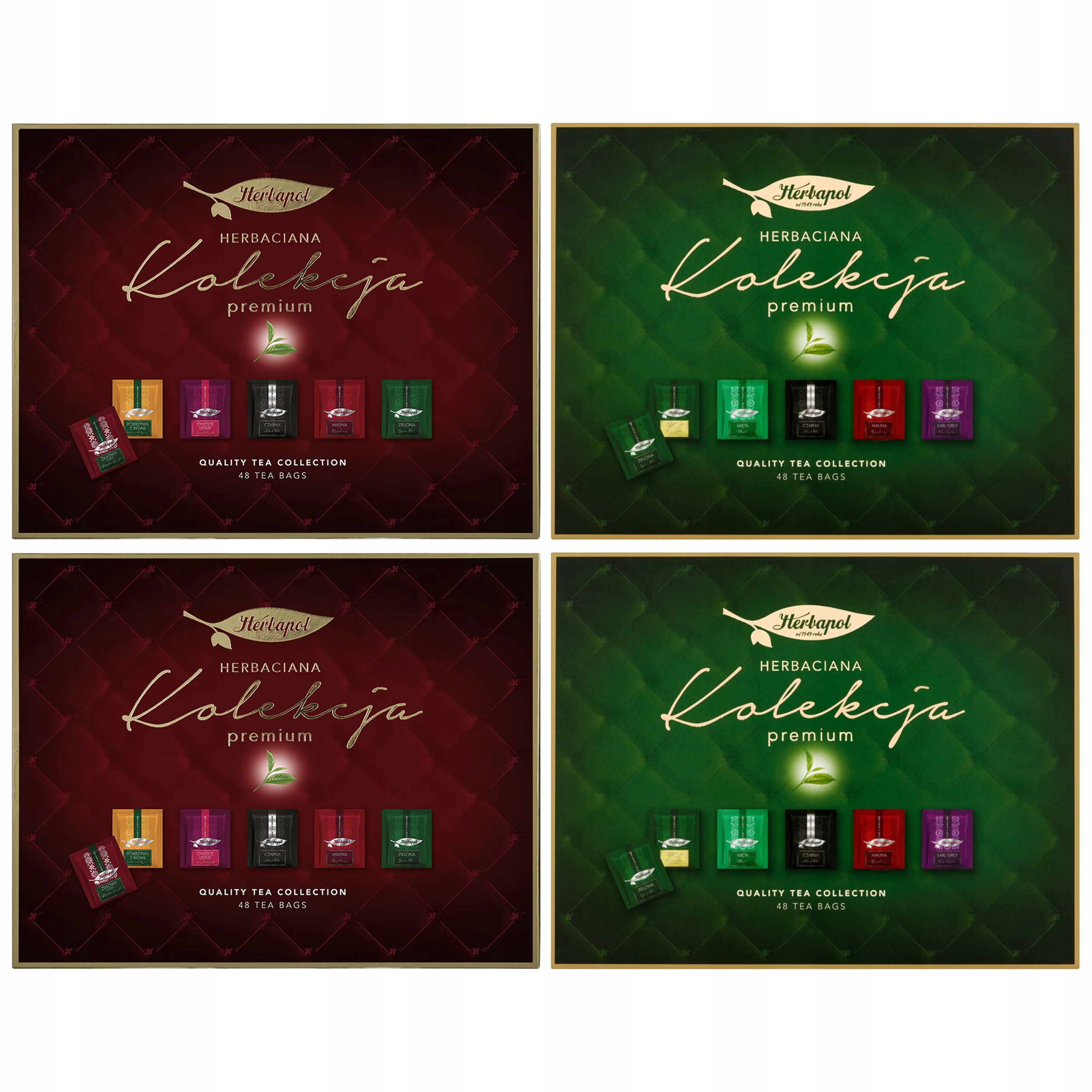 Kolekce Čajů premium 2xbordová 2xzelená Herbapol sada 192 sáčků