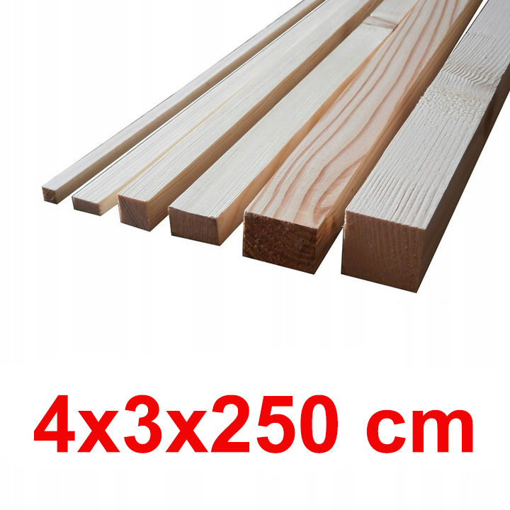 Kantówka strugana 4x3x250 cm - ŚWIERK