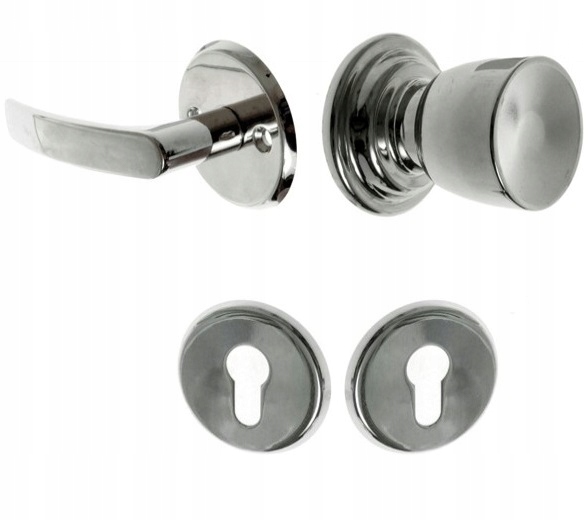 LOB GAŁKO-KLAMKA UCHWYT KLAMKI GAŁKA STAŁA CHROM Kod producenta GAŁKO-KLAMKA MP2102 + SZYLDY