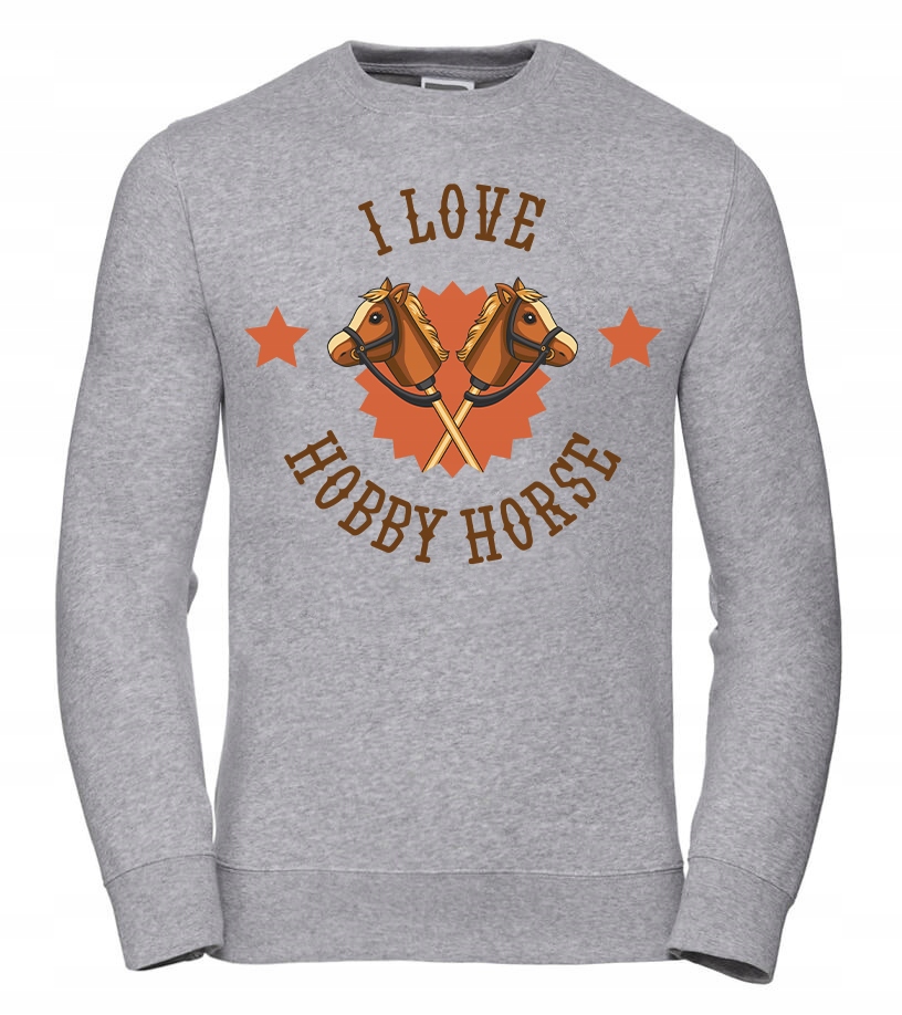 Pánská Mikina I Love Hobby Horse XL Šedá Pro něj Chlapa Manžela Chlapa