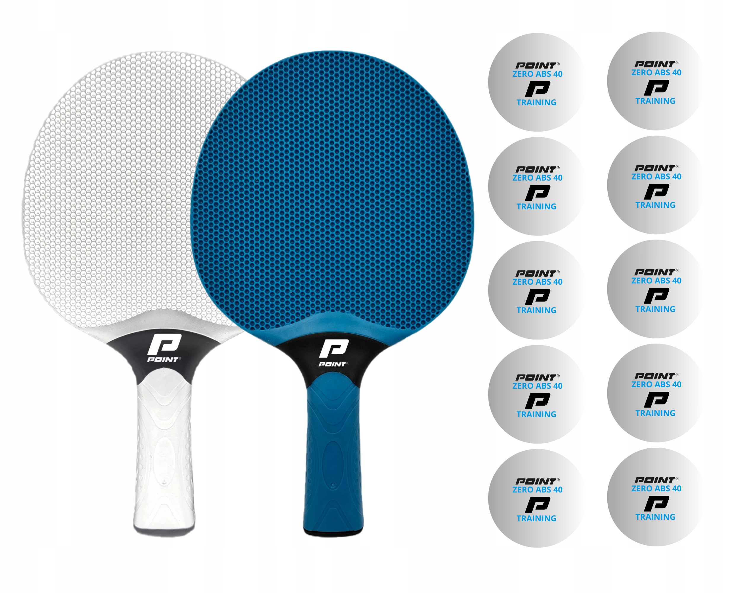 Zestaw rakietek Outdoor Point School Blue/white 10 piłeczek!
