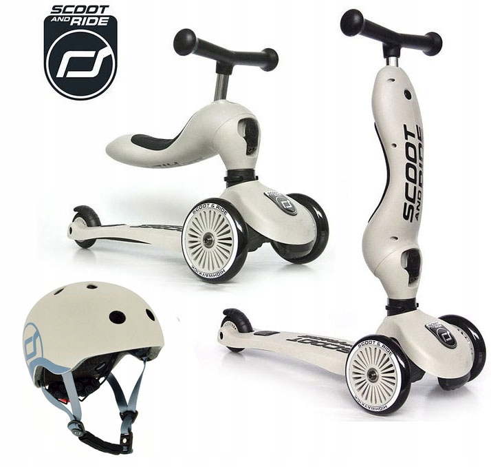 Hulajnoga Trójkołowa Scoot & Ride 2w1 Kask Ash