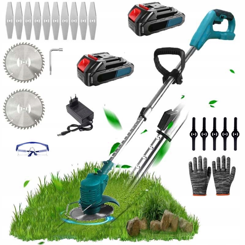 Aku Vyžínač Křovinořez Sekačka Na Trávy 2xAKU 650W 21V