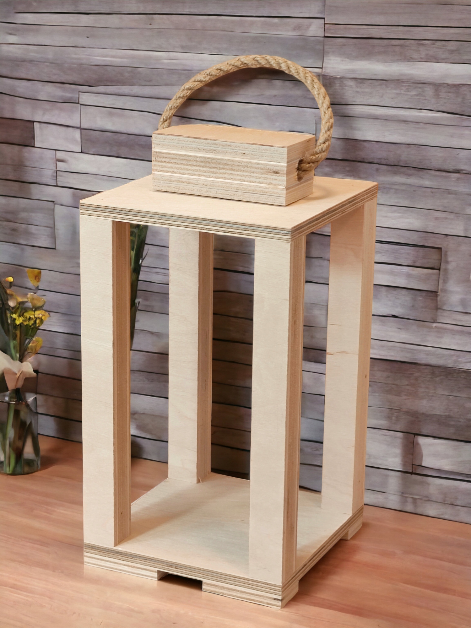 HIT!!! LAMPION DREWNIANY NATURALNY RORATY STROIK GRÓB ŚLUB 36cm Marka inna