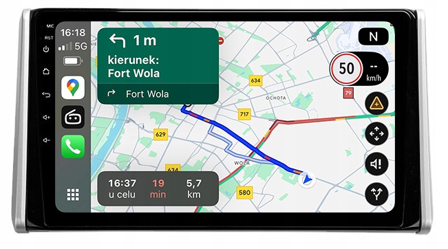 Toyota RAV4 2018-2023 Rádio Navigace Android Carplay Mapy 8GB/128GB Dsp