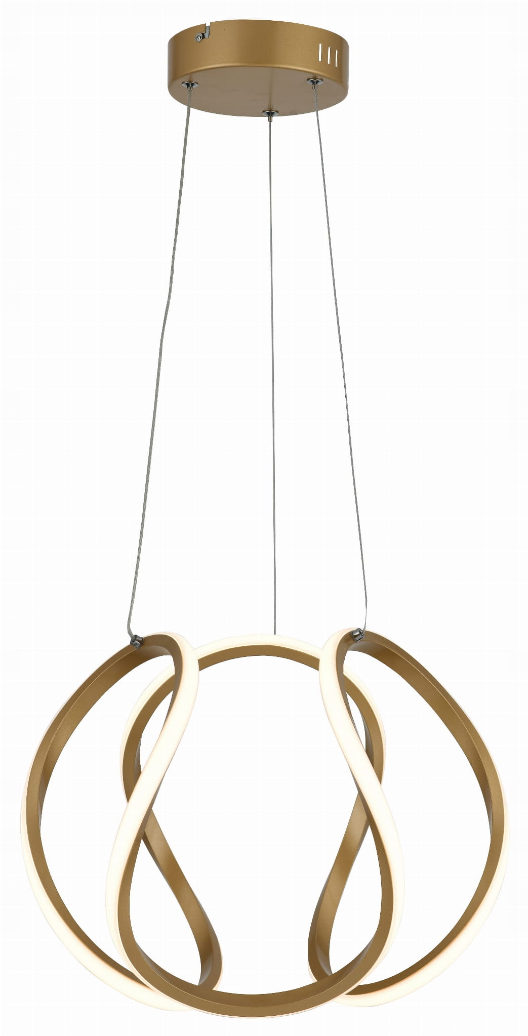 Kulová moderní zlatá Led lampa Clarence do jídelny nad stůl