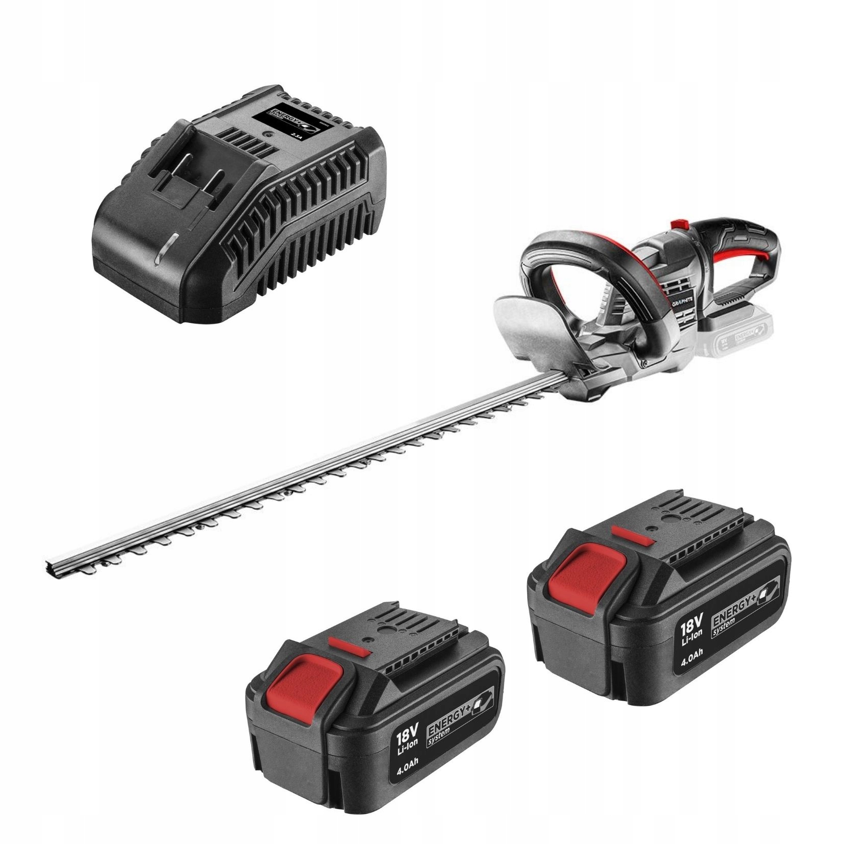 

Nożyce do żywopłotu+2x akumu4Ah+ładowarka Graphite