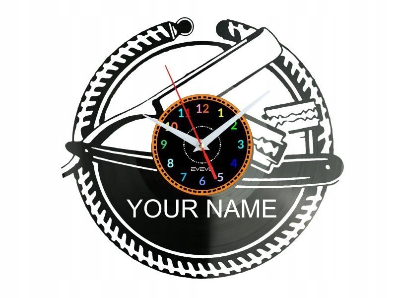 Barber Shop Vaše jméno Dekorativní Nástěnné Hodiny Moderní Dárek