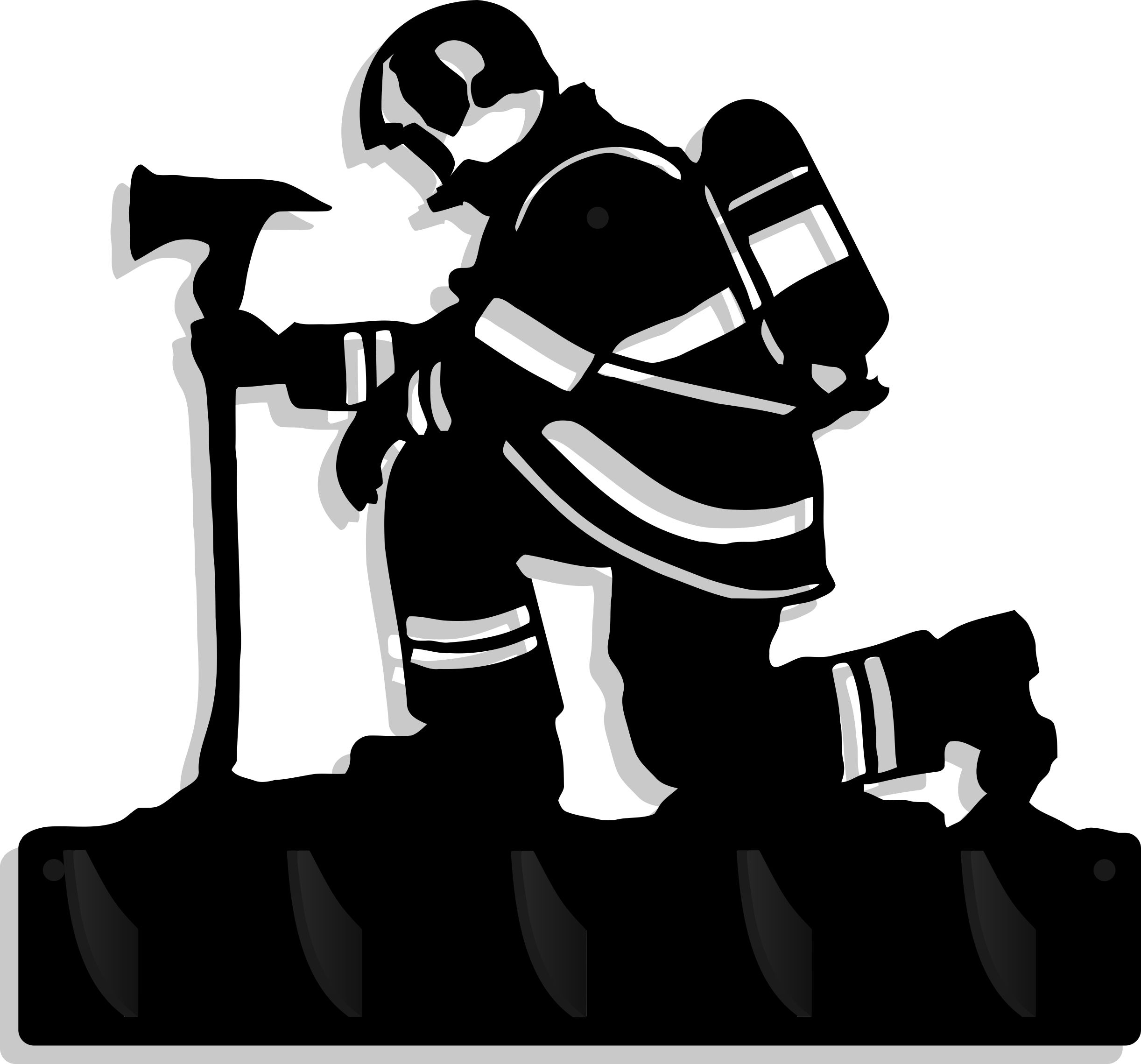 Nástěnný věšák na oblečení dárek pro hasiče s stráží Osp, velký, černý