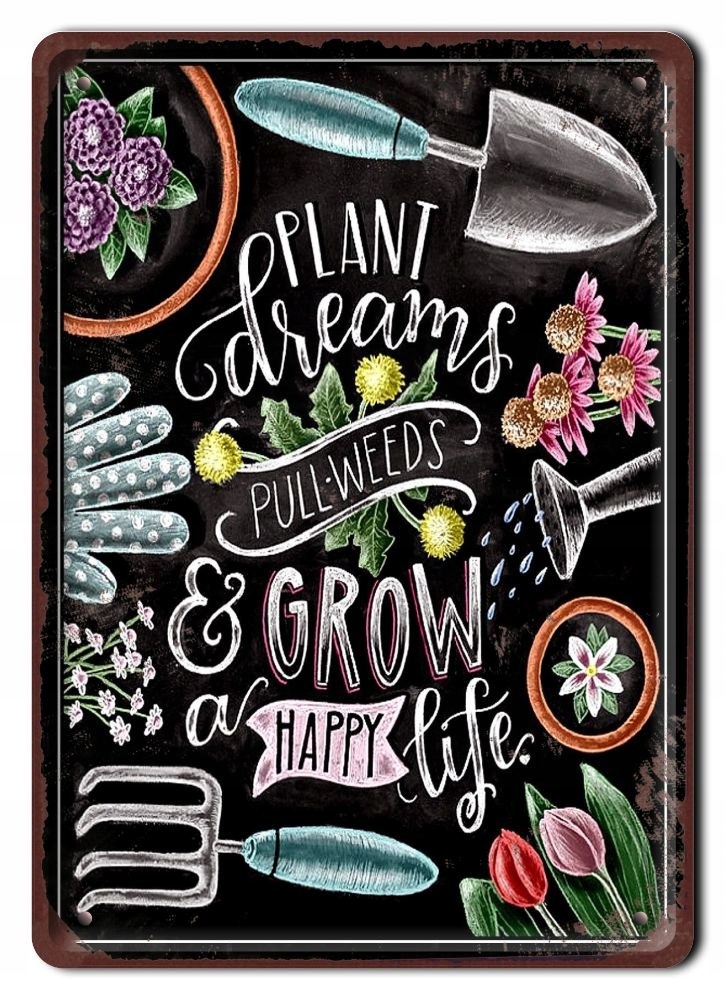 Happy Life Metalowy Szyld Vintage Retro #07583