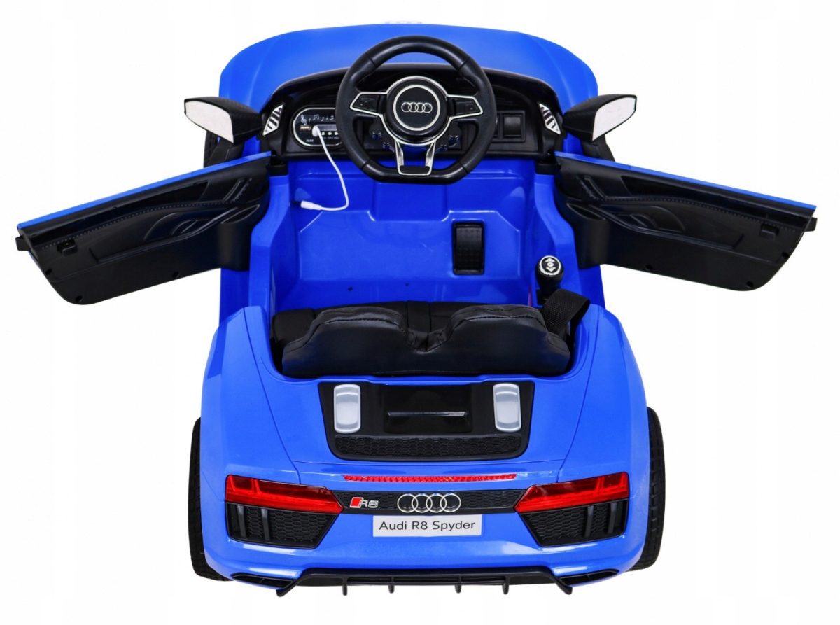 Audi R8 na akumulator dla dzieci Niebieski Pilot Eva Wolny Start Mp