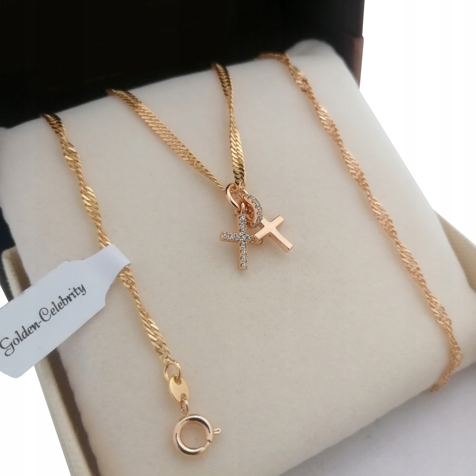 Jemný Dámský Náhrdelník Křížky 18K Dárek