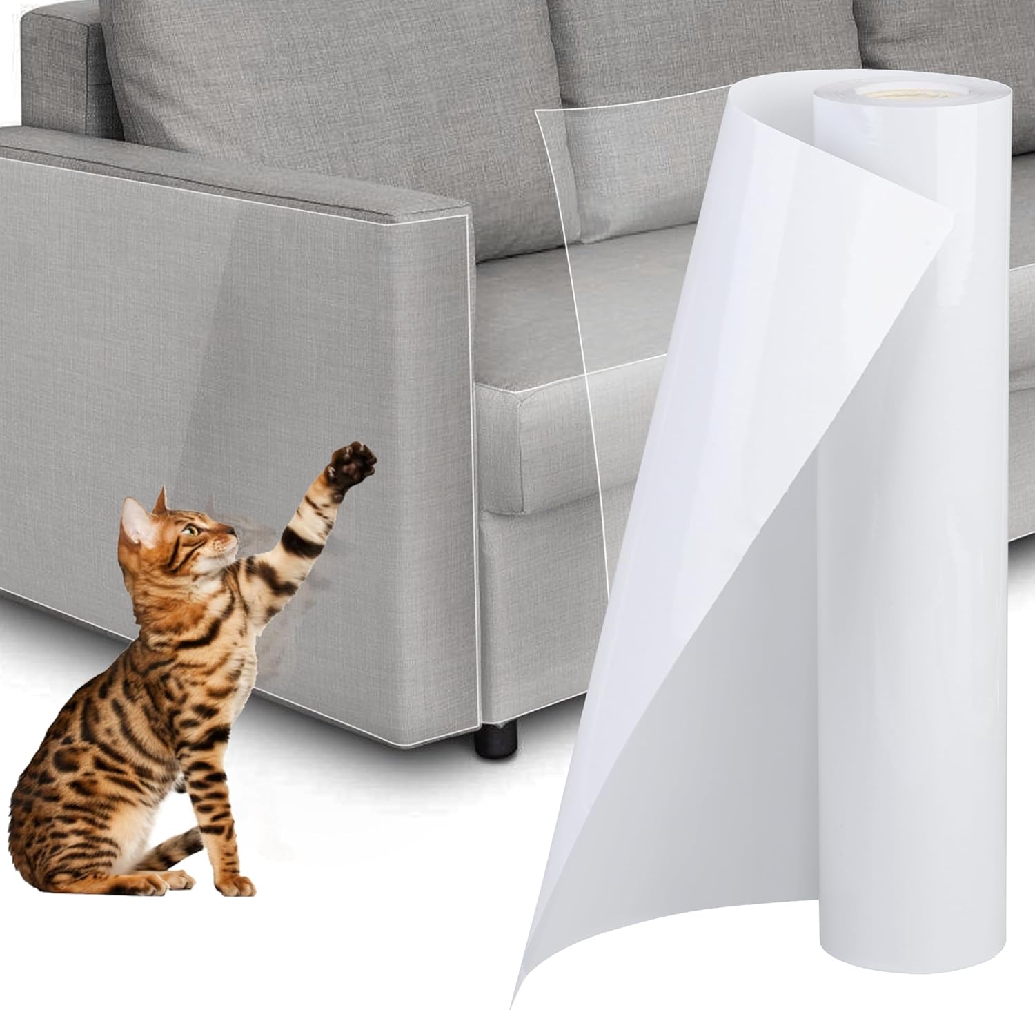 Kryt na pohovku pro kočky, odolný vůči drápkům, velmi dlouhá ochrana 20 x 500 cm