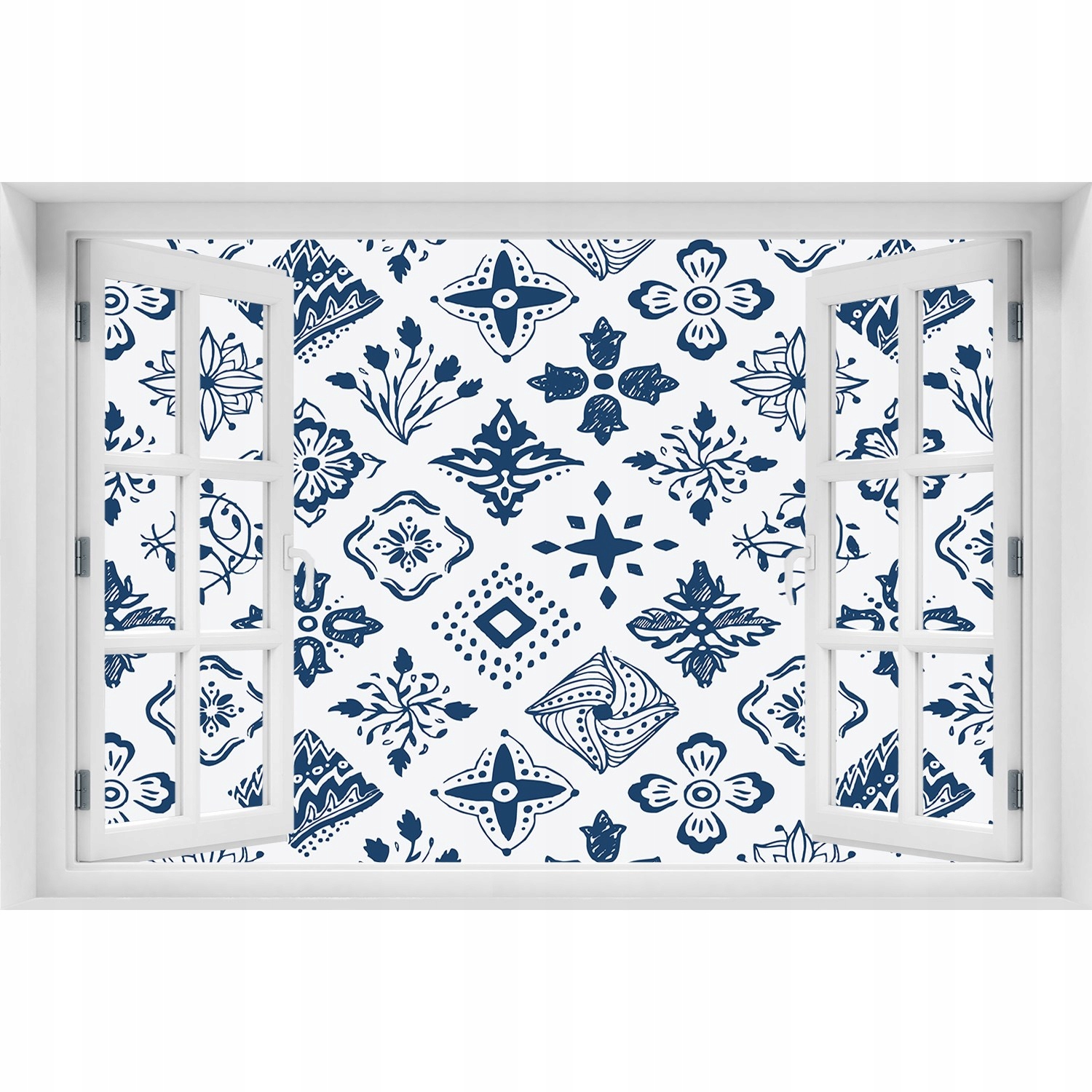

3D Okno Naklejka na ścianę Kwiecisty wzór 120x80