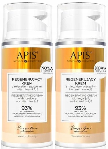 2 x Apis Bohatství medu Regenerační krém s včelím mlékem a vitamínem A+e