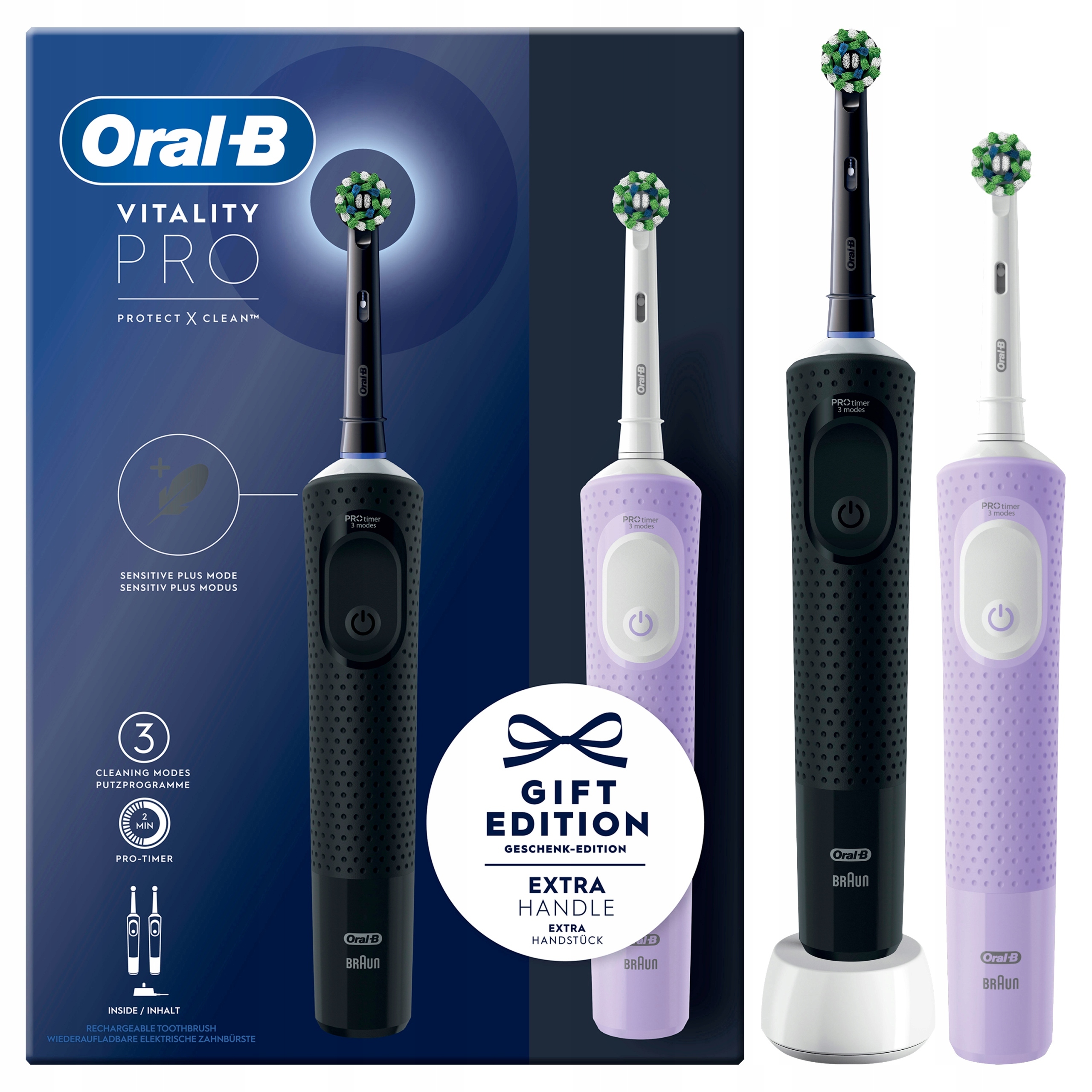 Szczoteczka Elektryczna Oral-b Vitality Pro D103 Duo Black Lilac Violet