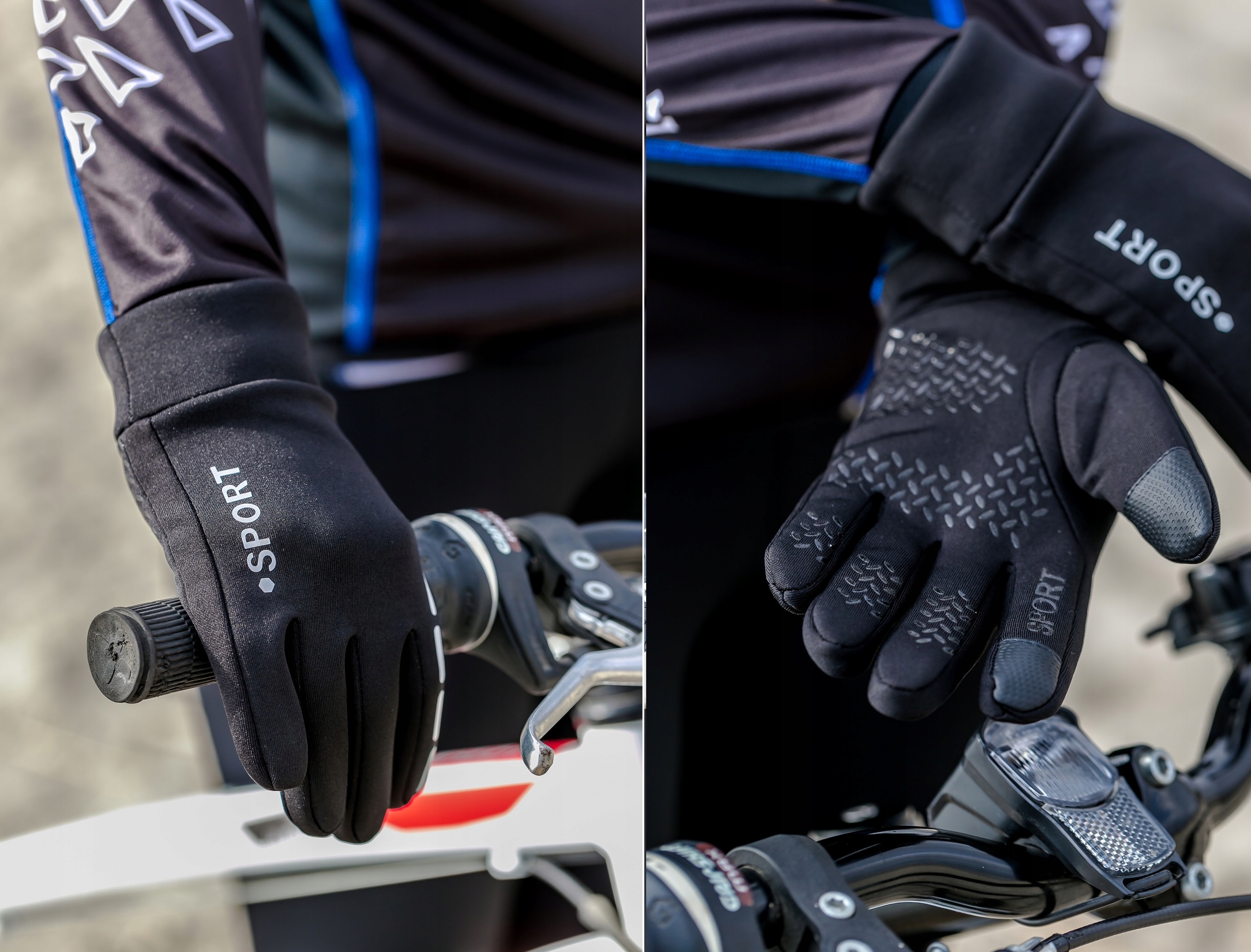 RĘKAWICZKI NA ROWER L MĘSKIE ZIMOWE DAMSKIE CZARNE ODBLASK DOTYKOWE CIEPŁE Typ Krótkie