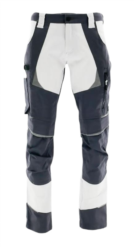 Spodnie Robocze do Pasa Strecz Cottonflex Szaro- Białe Sara r.48