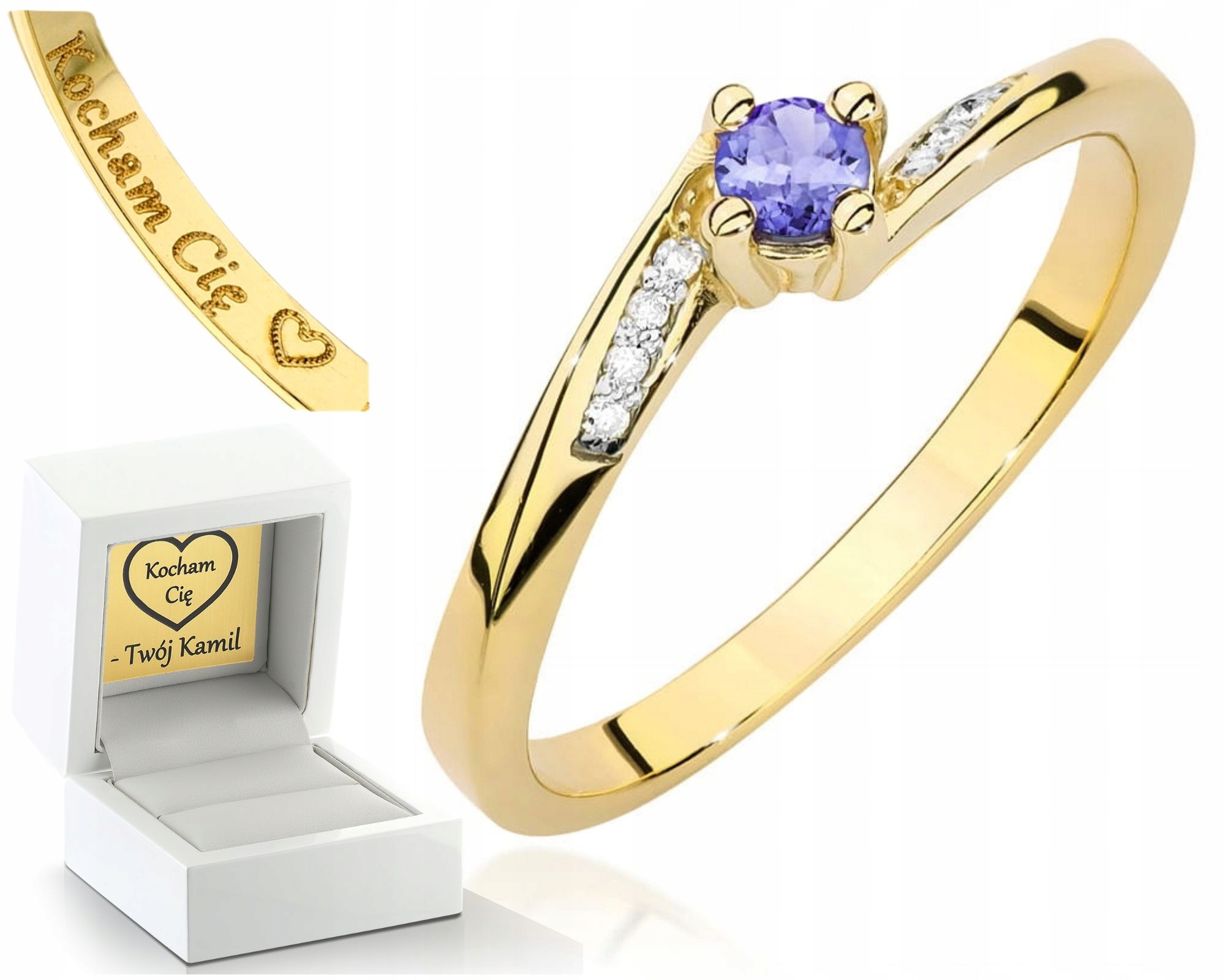 Zlatý Prstýnek Zásnubní Prsten Ze Žlutého Zlata Gravírování 585, Dárek