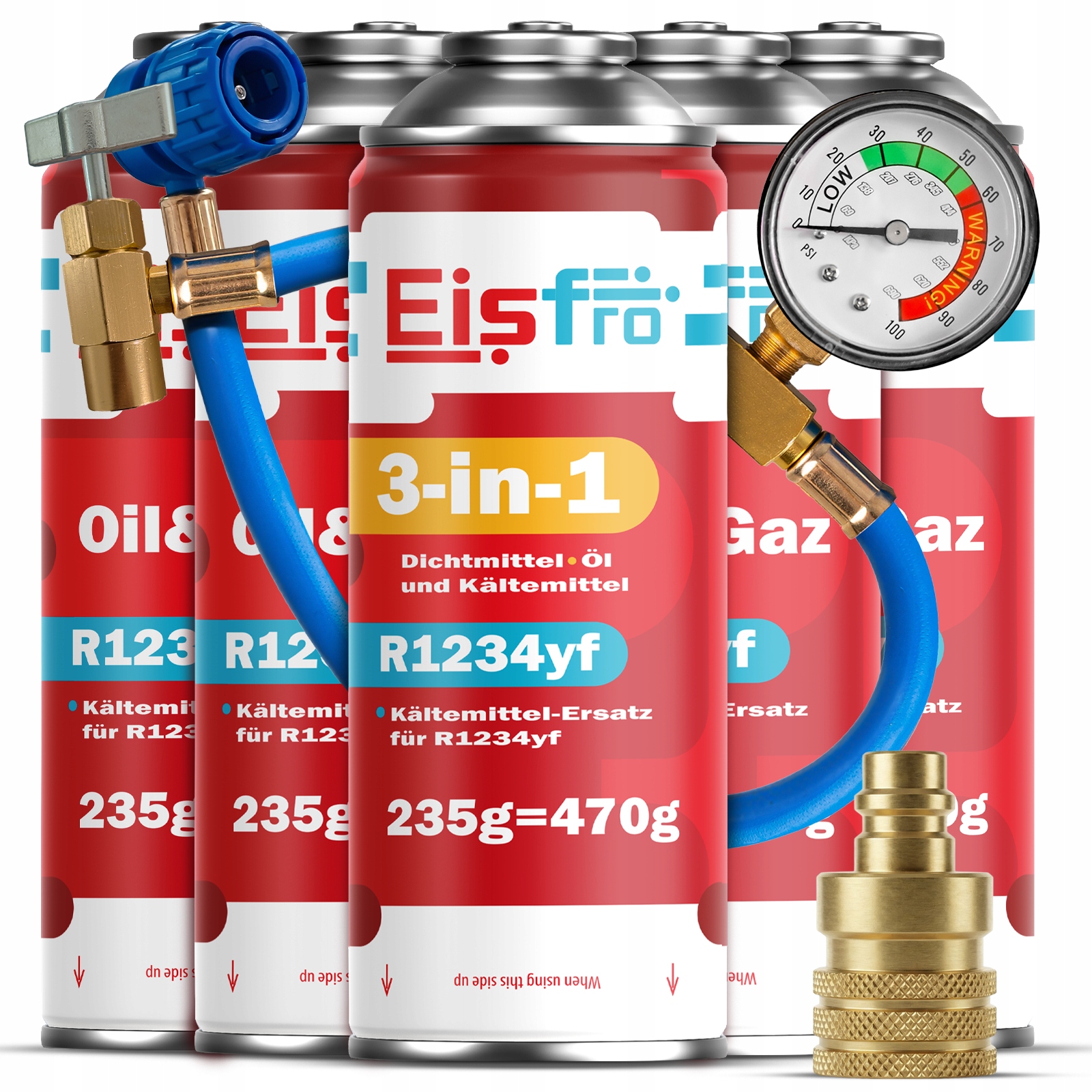 5x Gaz Pre Klimatizáciu R1234yf chladivo 2v1 3v1 Kabel Adaptér