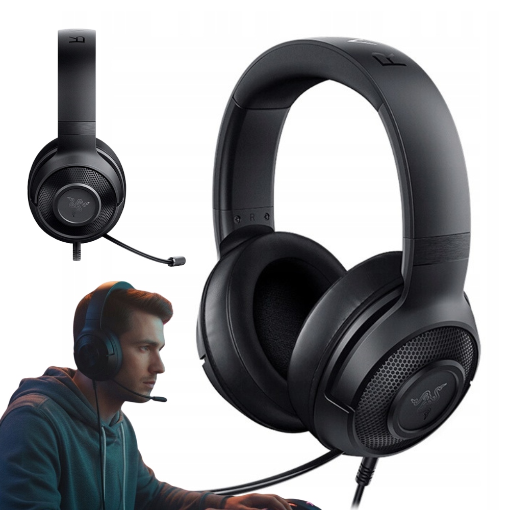 Herní Sluchátka Razer přes uši s mikrofonem, černá, Vánoční Dárek