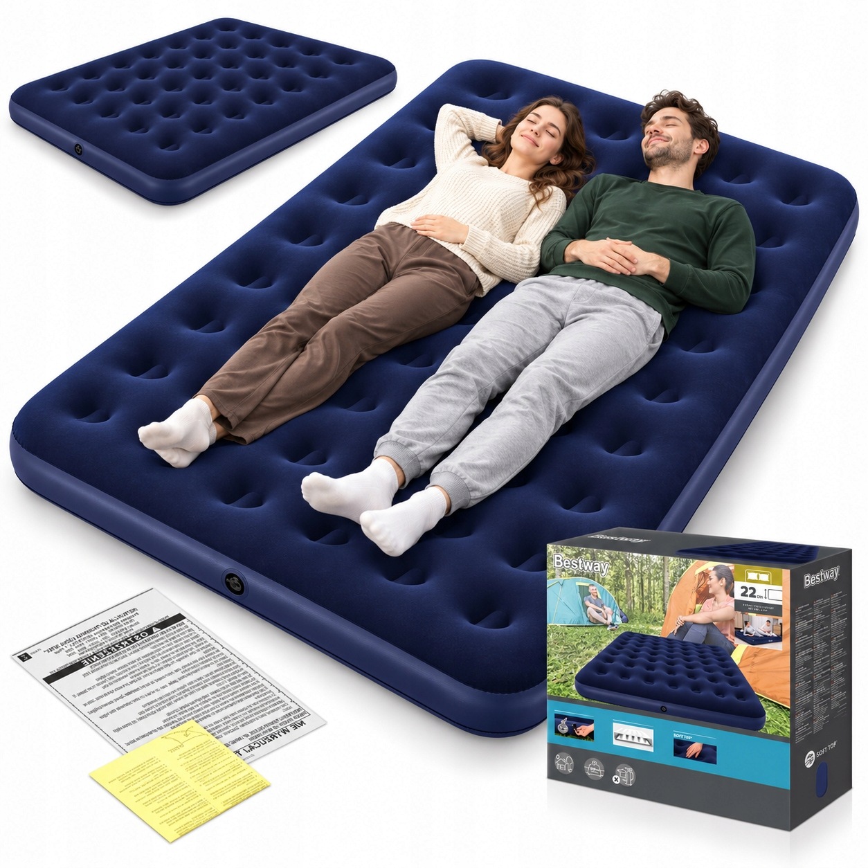 Bestway matrace pro dvě osoby 203x152x22 cm do domu pro hosty na noc