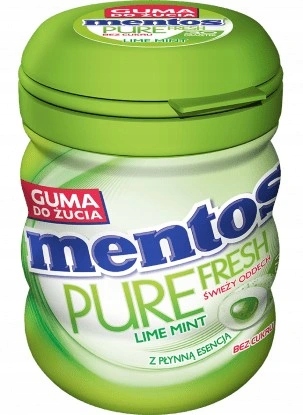 Levně Mentos Pure Fresh žvýkačka Limetková bez přidaného cukru 60 g 6 Ks